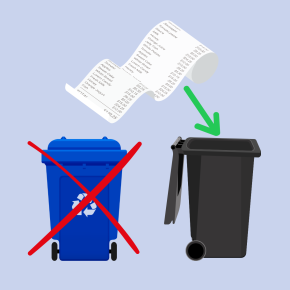 Nevyhazujte účtenky do tříděného odpadu. Jejich recyklace může ohrozit kvalitu vod