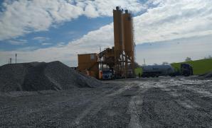 Areál mobilní betonárky firmy Berger Bohemia